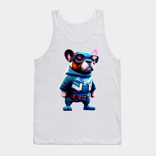 Frenchie Defends Freedom in Super Shield Suit Tank Top